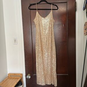 BCBGeneration Champagne Gold Sequin Dress